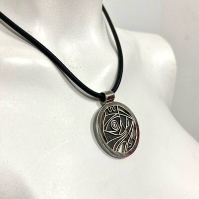 Necklace,  sterling silver, fish