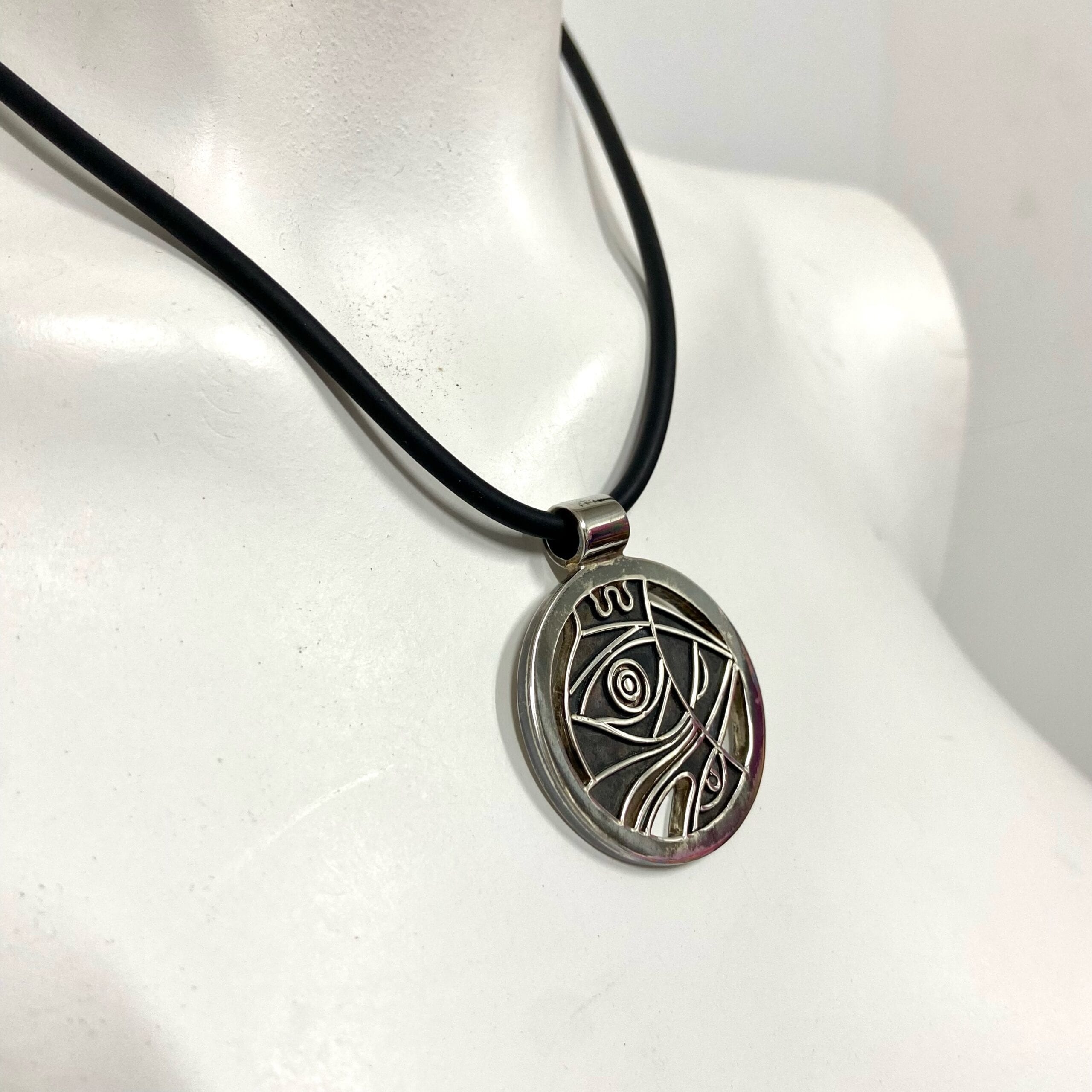 Necklace,  sterling silver, fish