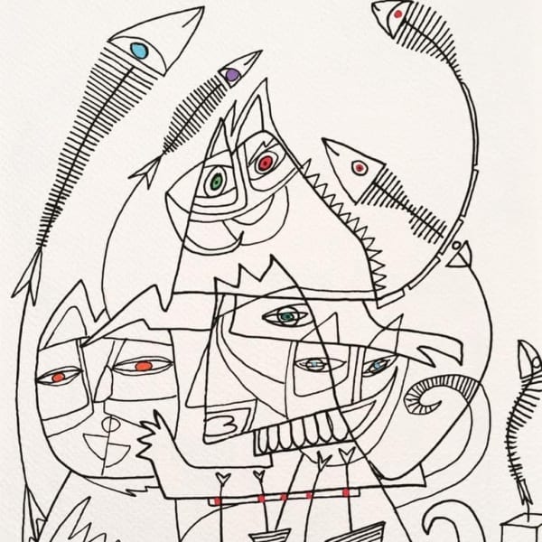 It rains fishes, drawing 20-30 cm