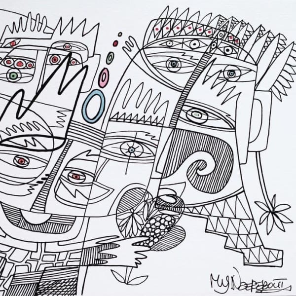 My funky friends, drawing 30-20 cm