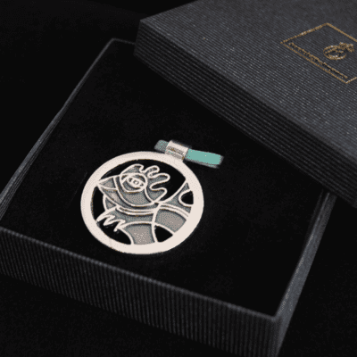 Necklace, sterling silver, bird