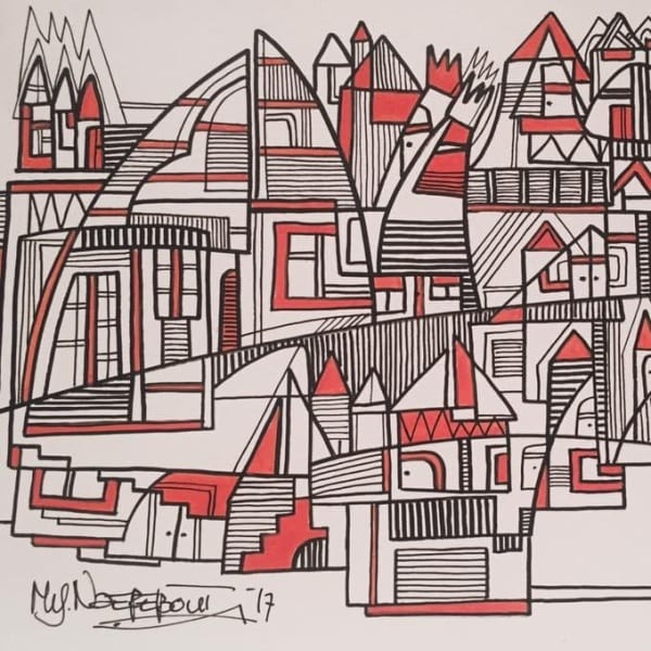 The big city, drawing 30-20 cm