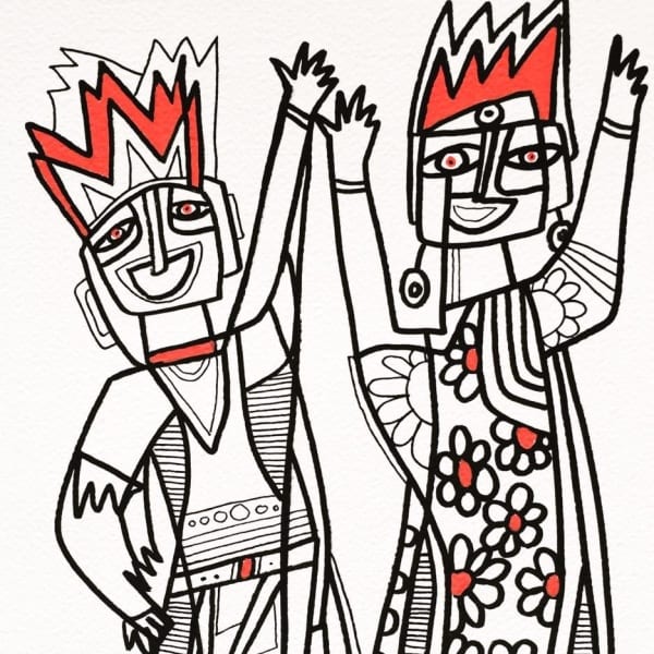 The day after & still smiling, drawing 20-30 cm