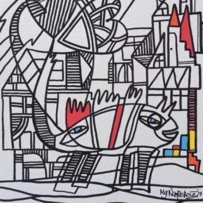 Wild heart, drawing 20-30 cm