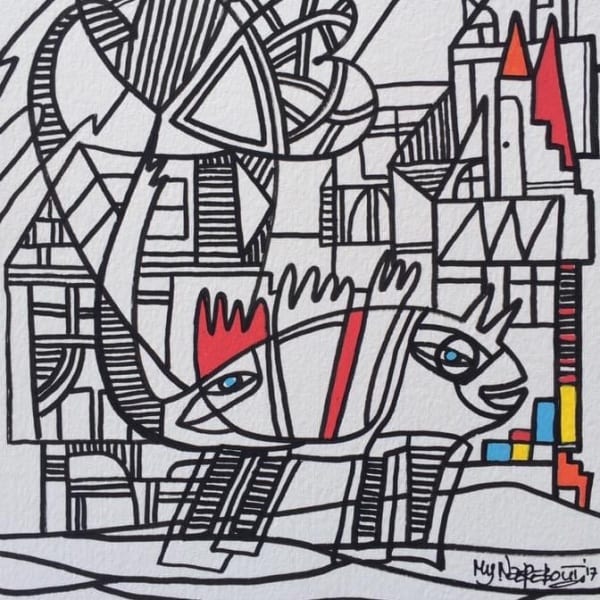 Wild heart, drawing 20-30 cm