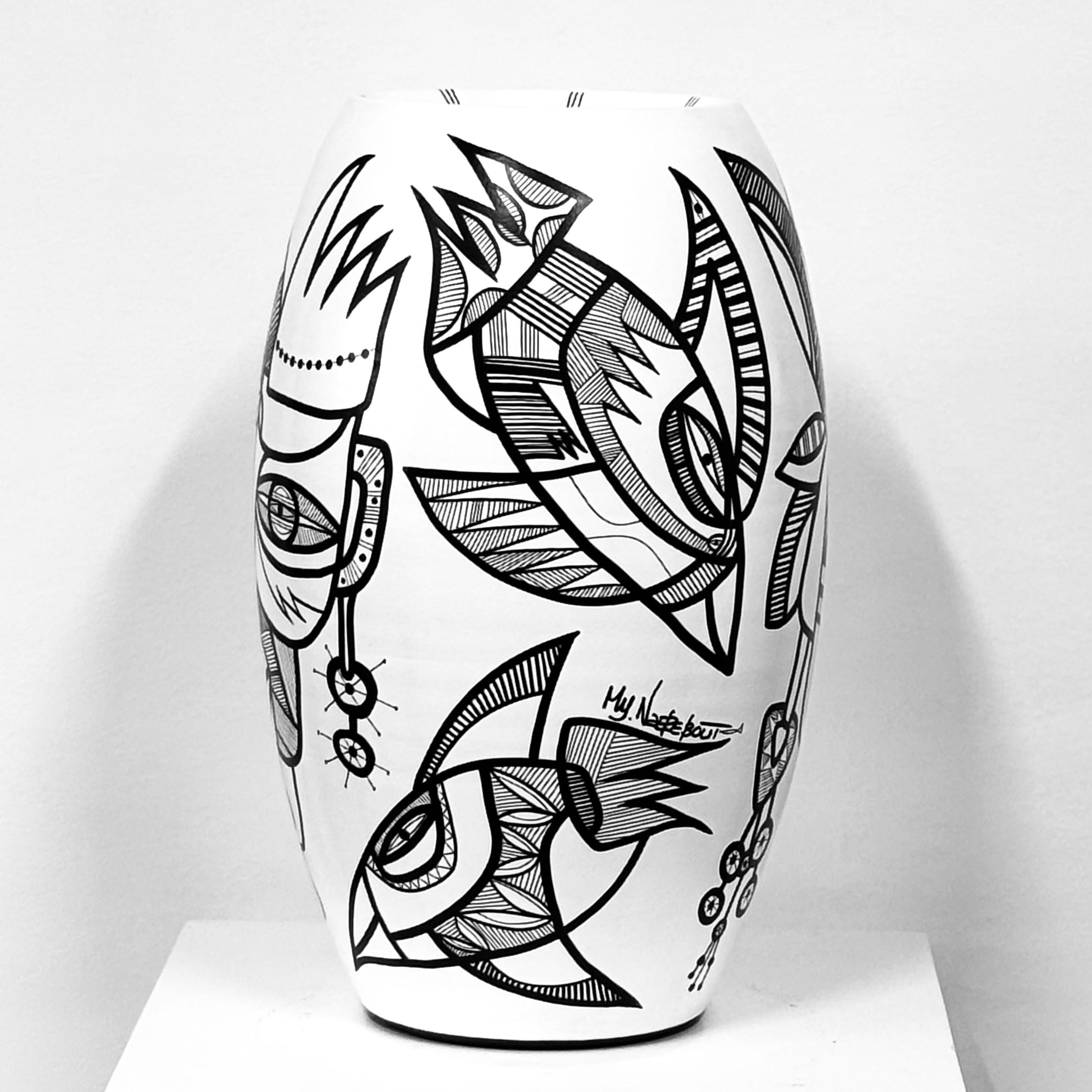 Black & White Collection, ceramic vase - Afbeelding 3