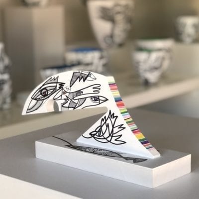 Black & White wood sculpture,