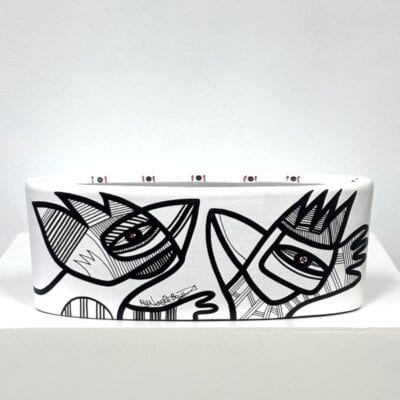 Black & White Collection, Ceramic oval pot,