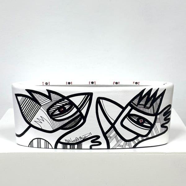 Black & White Collection, Ceramic oval pot,