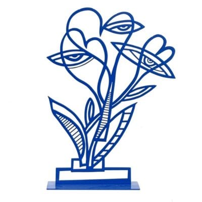 For you, my love, metal sculpture in blue