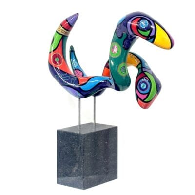 Health & Happiness sculpture 2 snakes