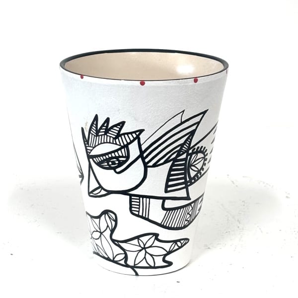 Black & White Collection, ceramic small vase, 12 cm