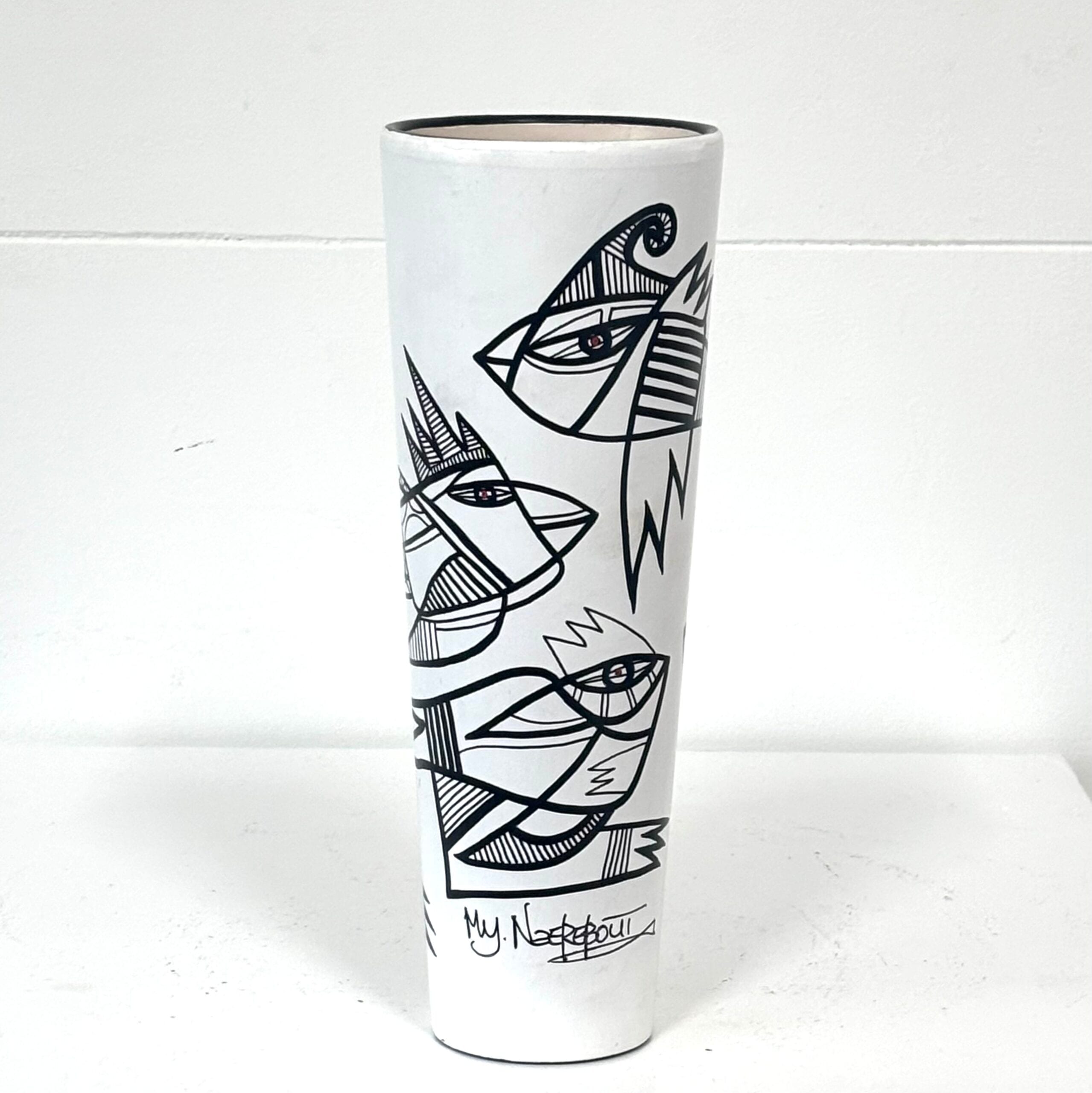 Black & White Collection, slim vase, 26 cm - Afbeelding 2