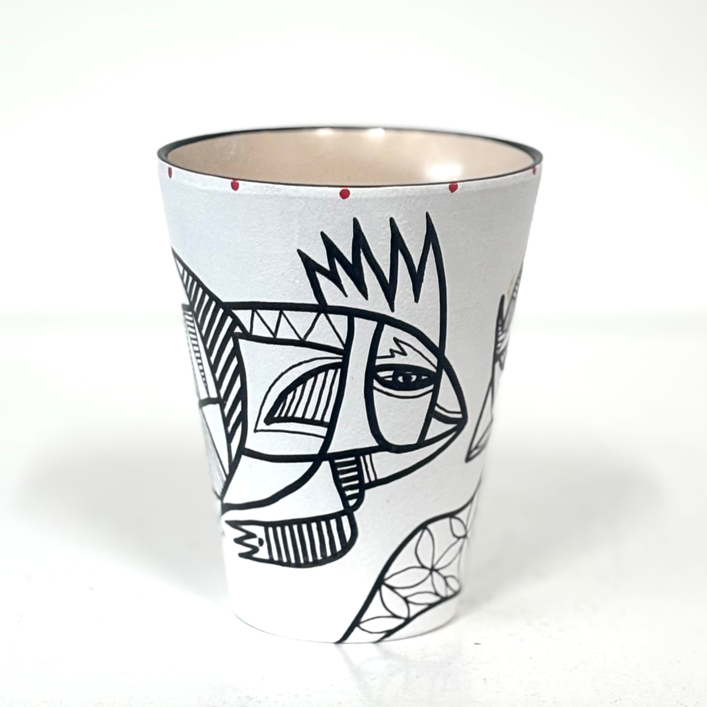 Black & White Collection, ceramic small vase, 12 cm - Afbeelding 2