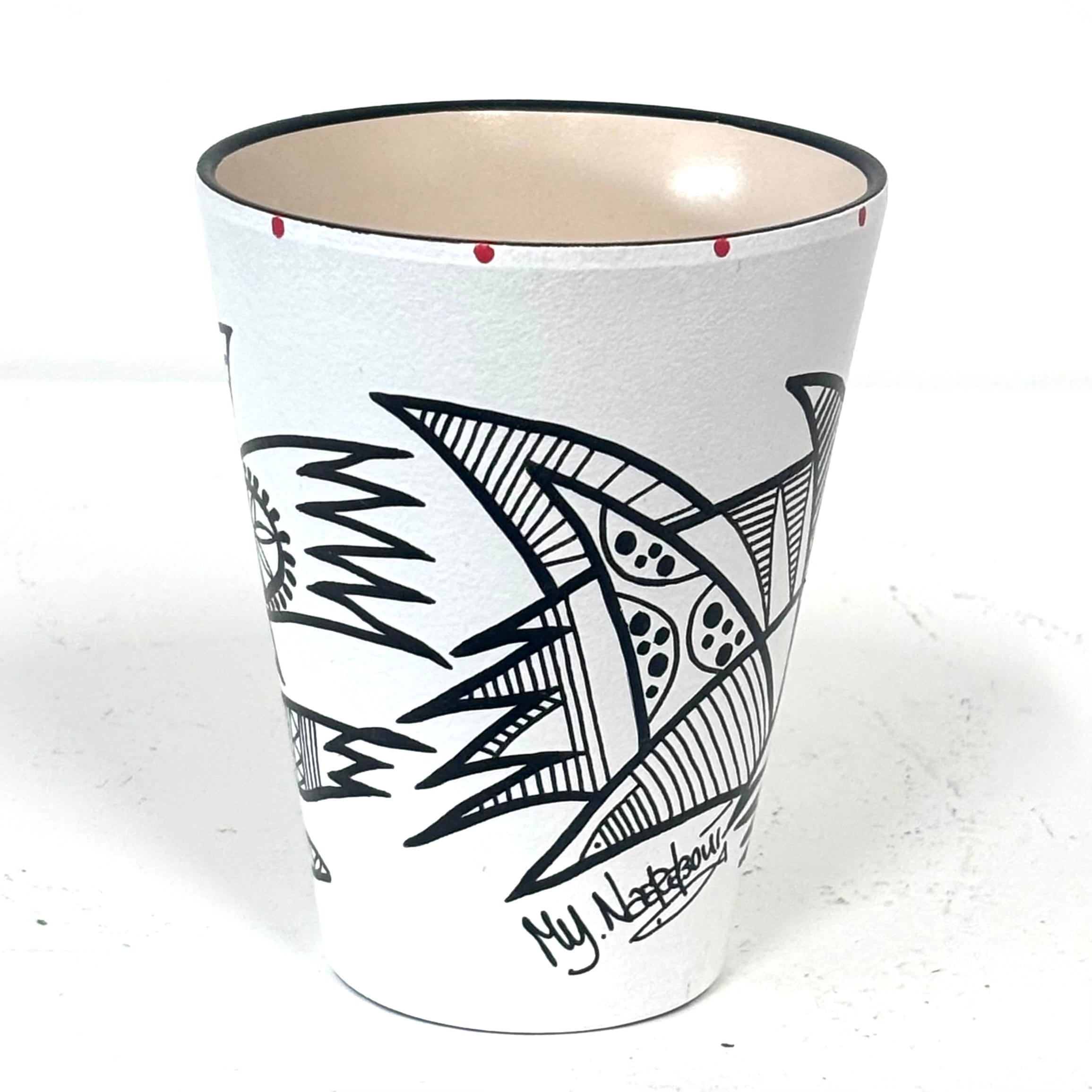 Black & White Collection, ceramic small vase, 12 cm - Afbeelding 3