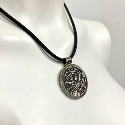 Necklace,  sterling silver, fish