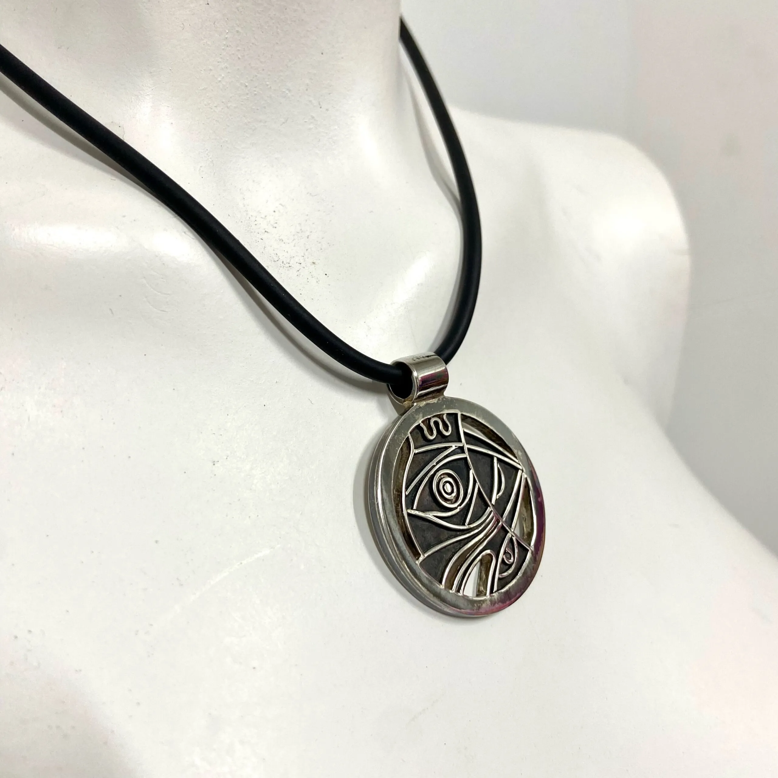 Necklace,  sterling silver, fish