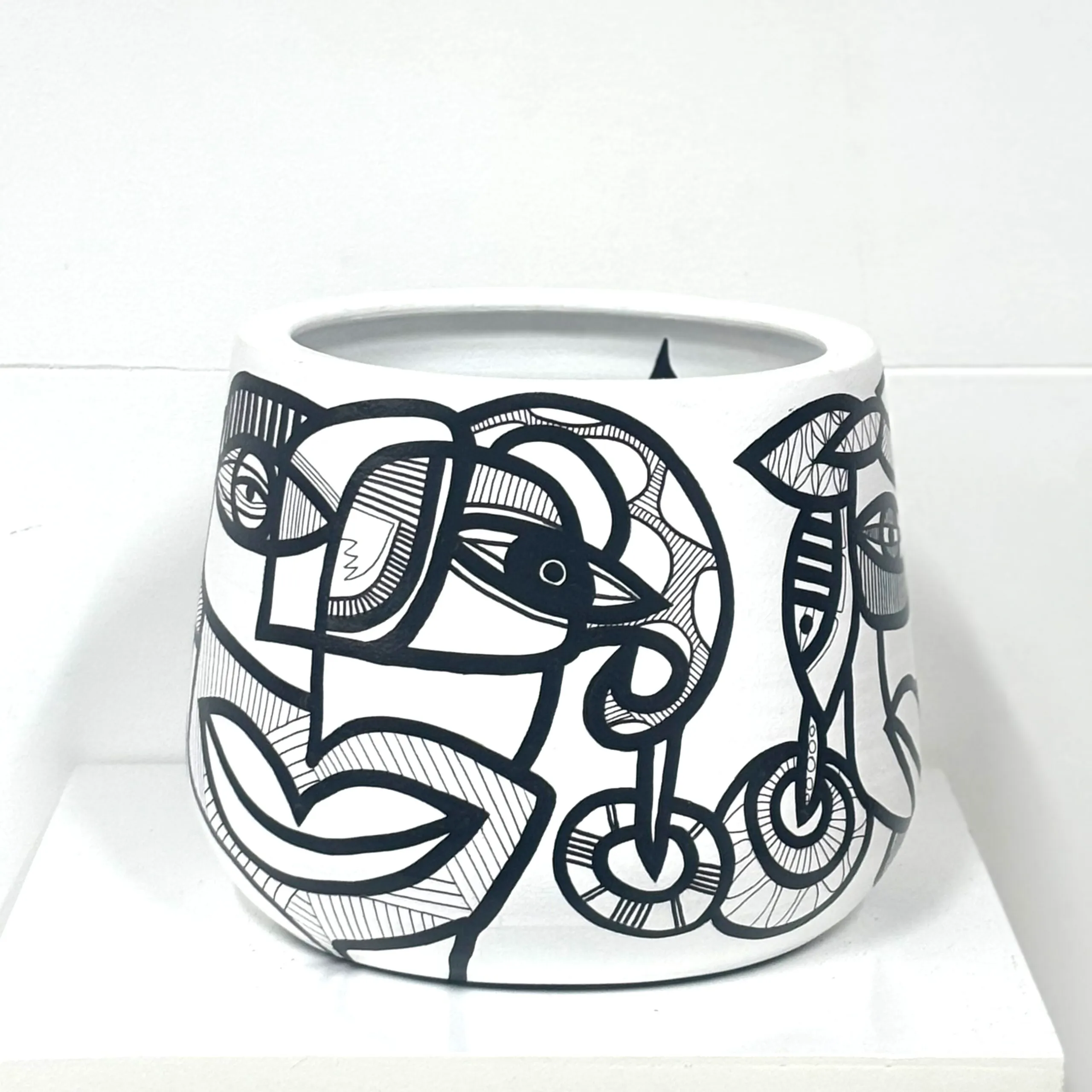 Black & White Collection, ceramic pot - Afbeelding 2