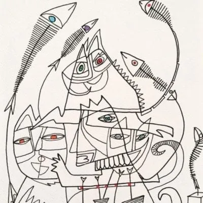 It rains fishes, drawing 20-30 cm