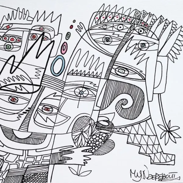 My funky friends, drawing 30-20 cm