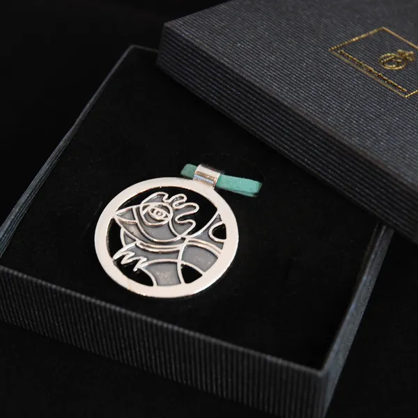 Necklace, sterling silver, bird