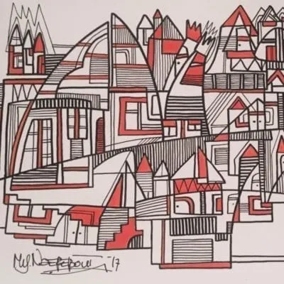 The big city, drawing 30-20 cm