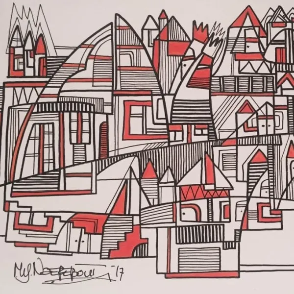 The big city, drawing 30-20 cm