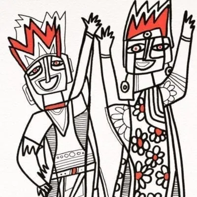 The day after & still smiling, drawing 20-30 cm