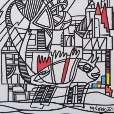 Wild heart, drawing 20-30 cm