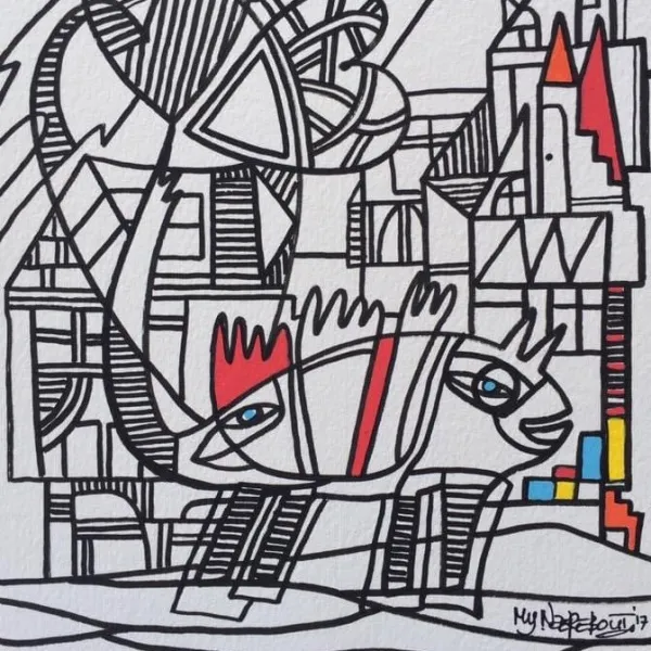 Wild heart, drawing 20-30 cm