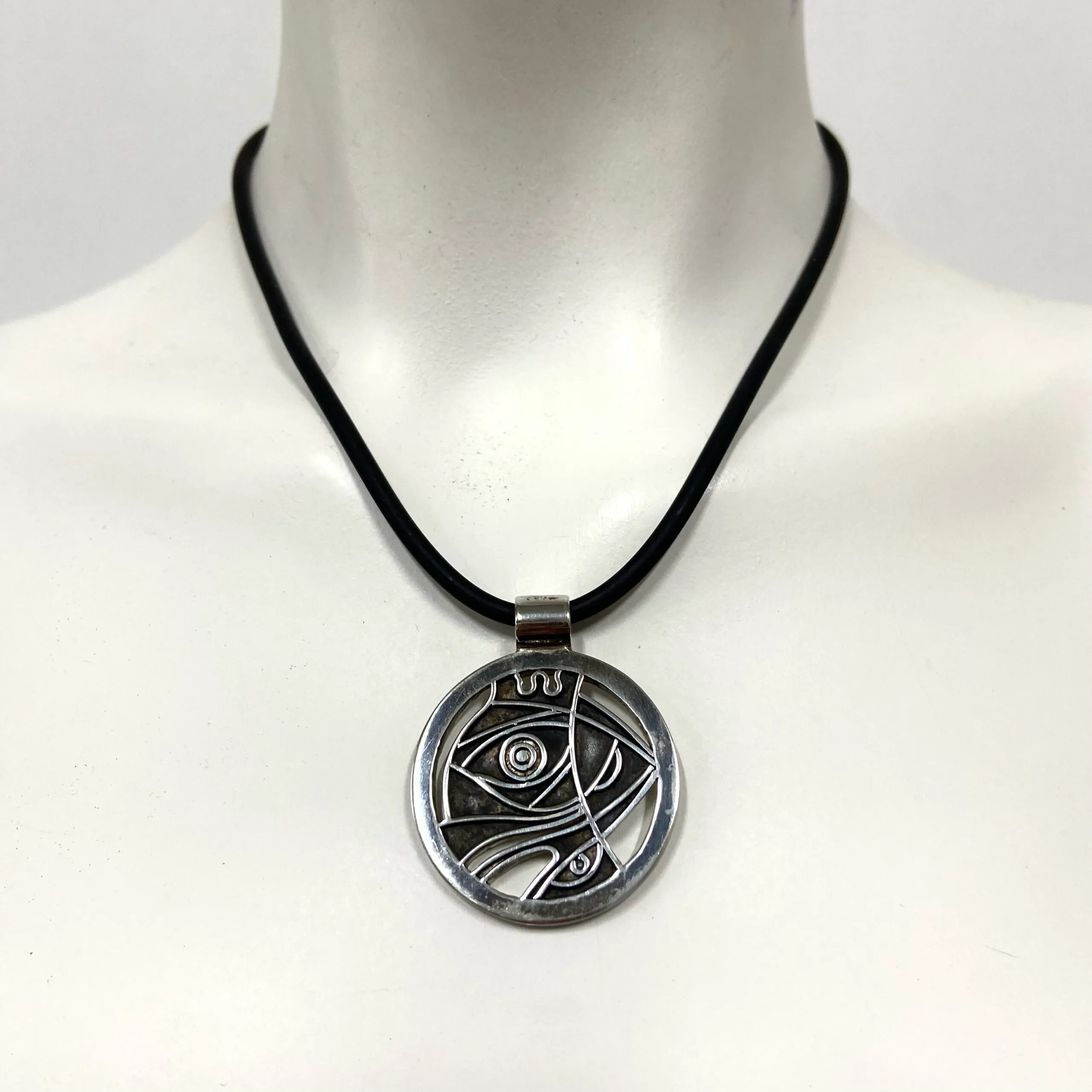 Necklace,  sterling silver, fish - Afbeelding 2