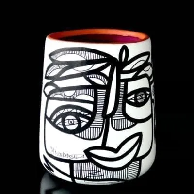 Black & White Collection, Ceramic pot, 22 cm (089)