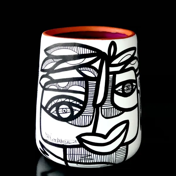 Black & White Collection, Ceramic pot, 22 cm (089)