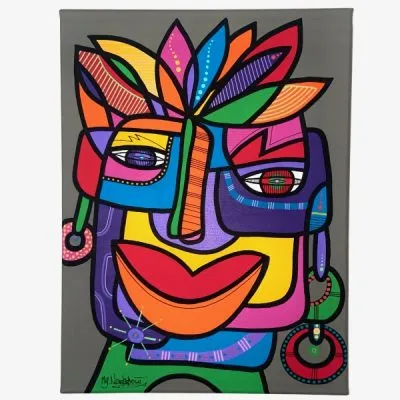 When the lady smiles, painting 30-40 cm