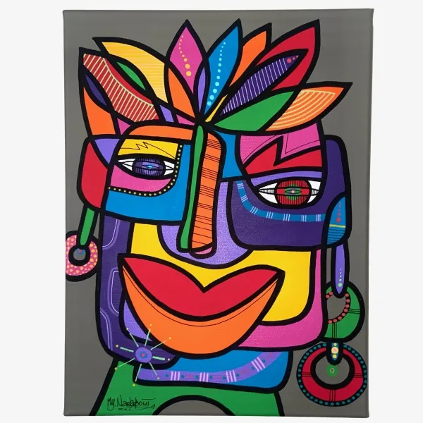 When the lady smiles, painting 30-40 cm