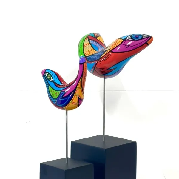 Gathering birds, set of two birds