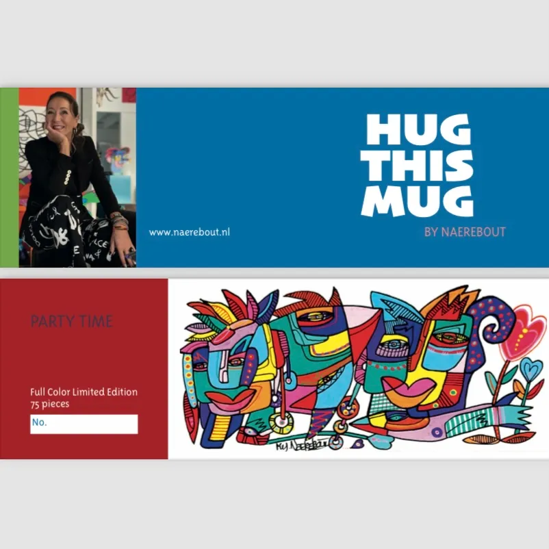 HUG THIS MUG, 2 mugs in blue & green - Afbeelding 2