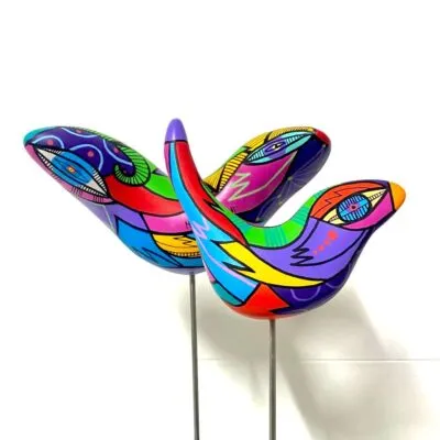 Gathering birds, set of two birds