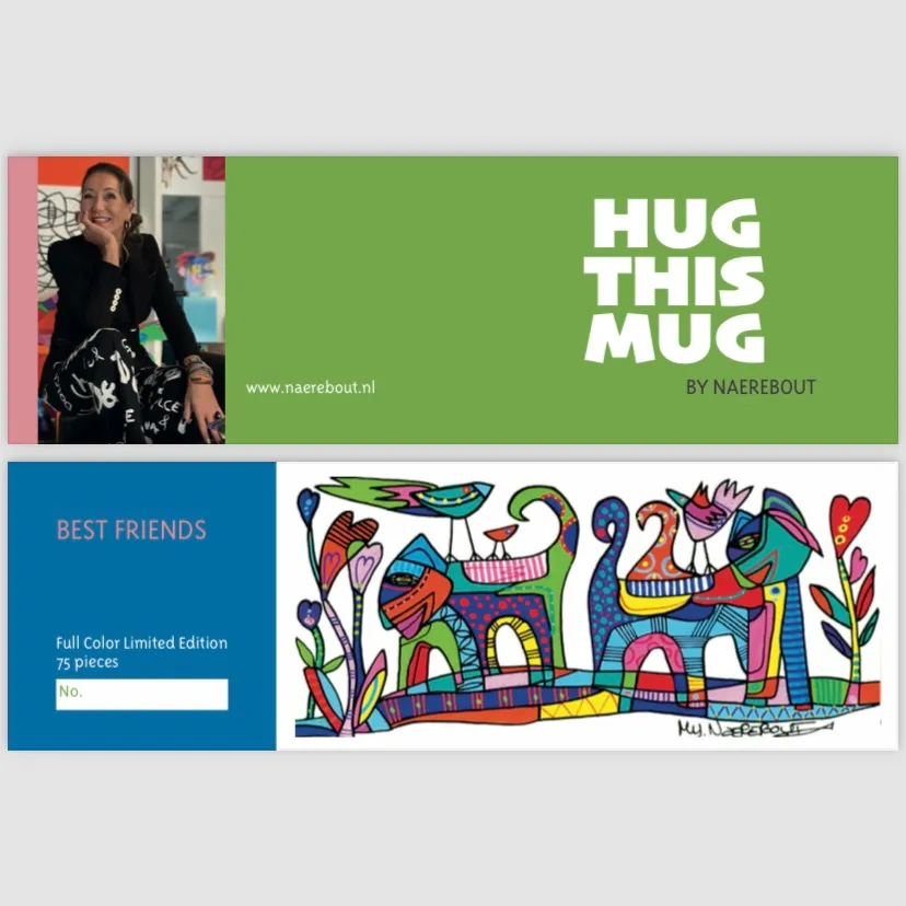 HUG THIS MUG, 2 mugs in blue & green - Afbeelding 3