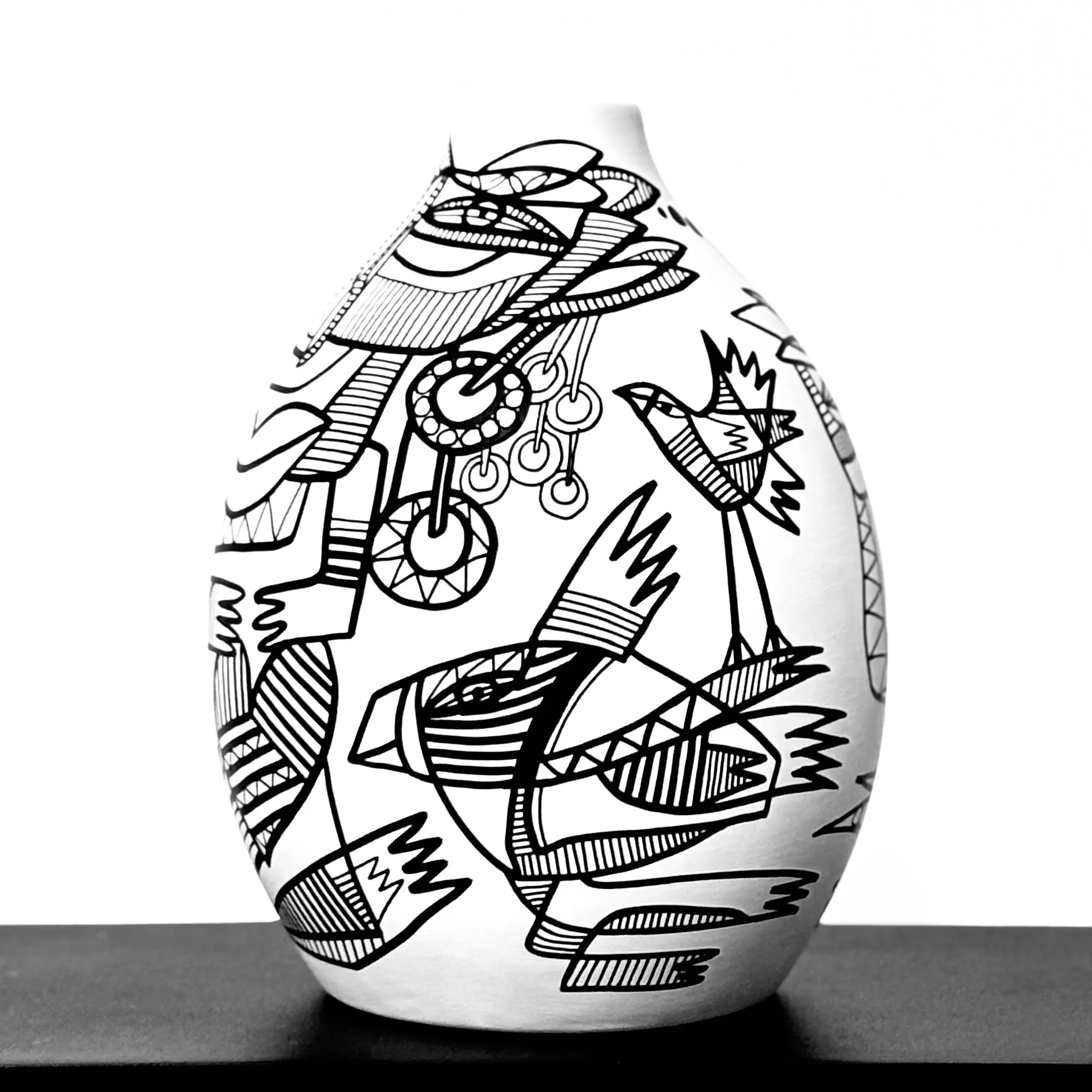 Black & White Collection, Vase 20 cm (code 2.25) - Afbeelding 3