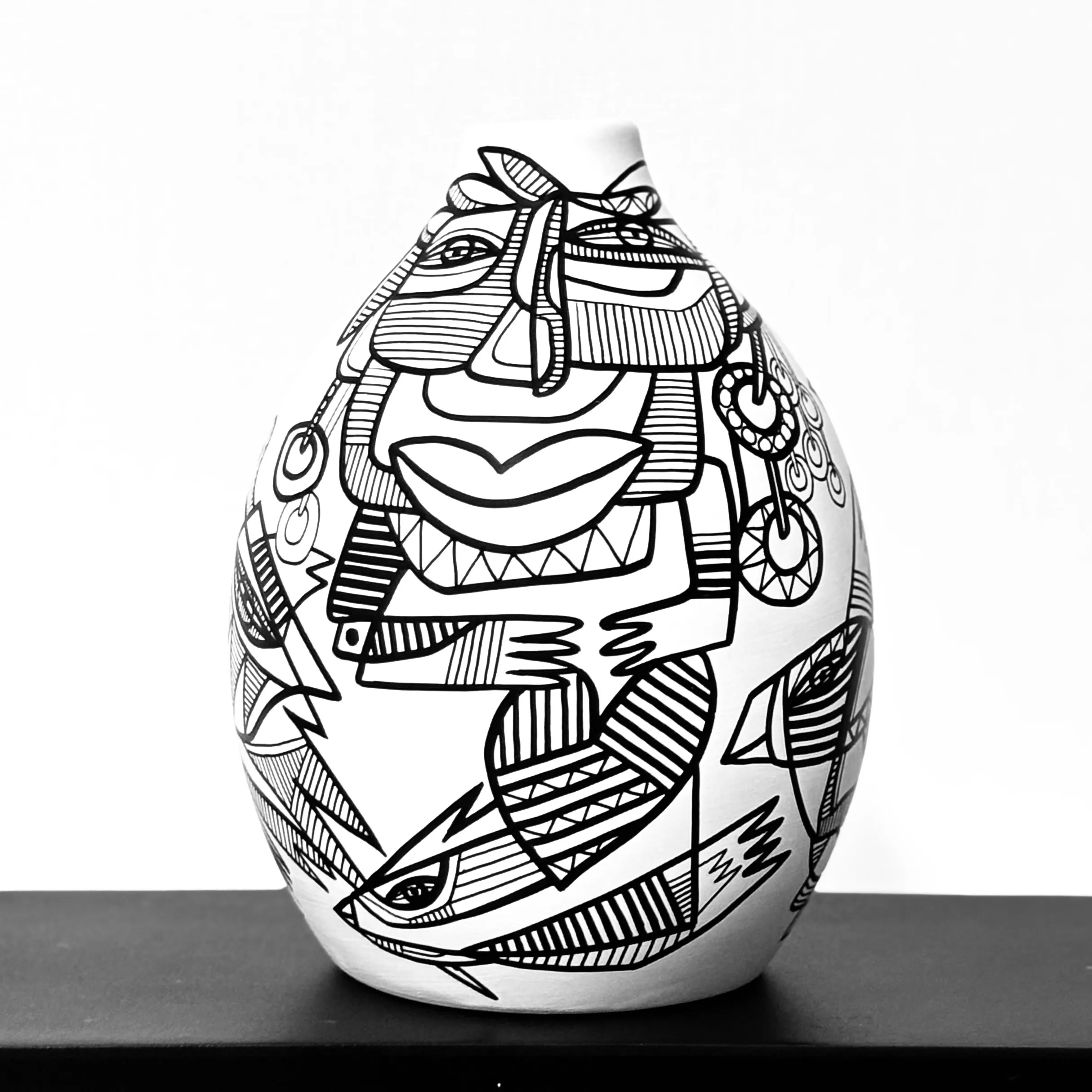 Black & White Collection, Vase 20 cm (code 2.25) - Afbeelding 2