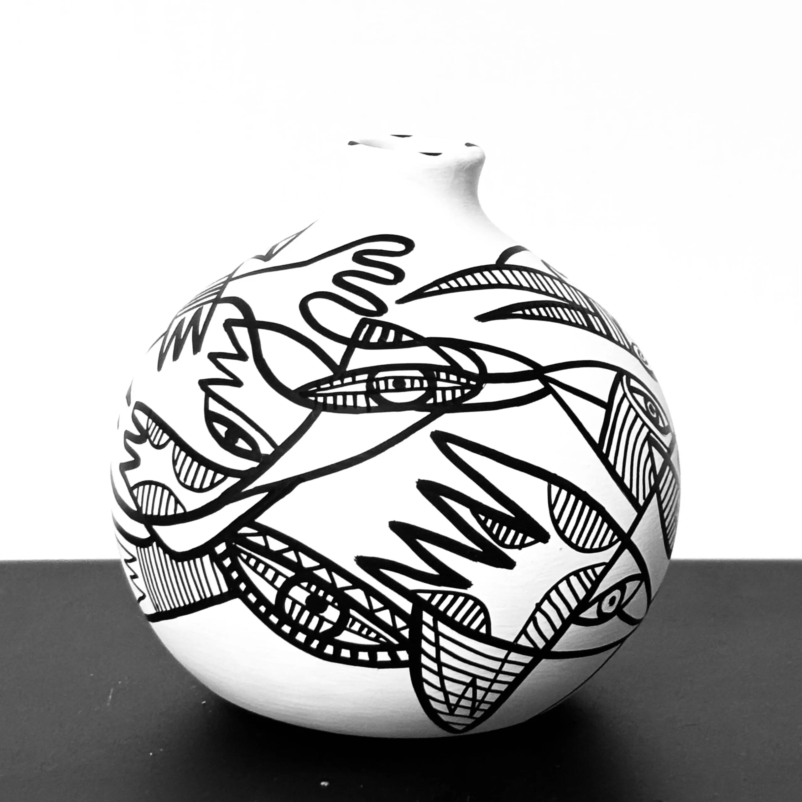 Black & White Collection Small vase 9 cm (code 1.25) - Afbeelding 2
