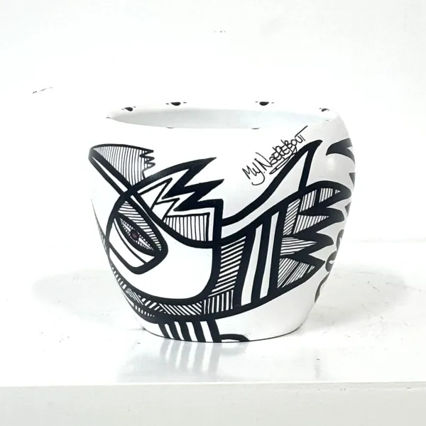 Black & White Collection, ceramic pot, 13 cm