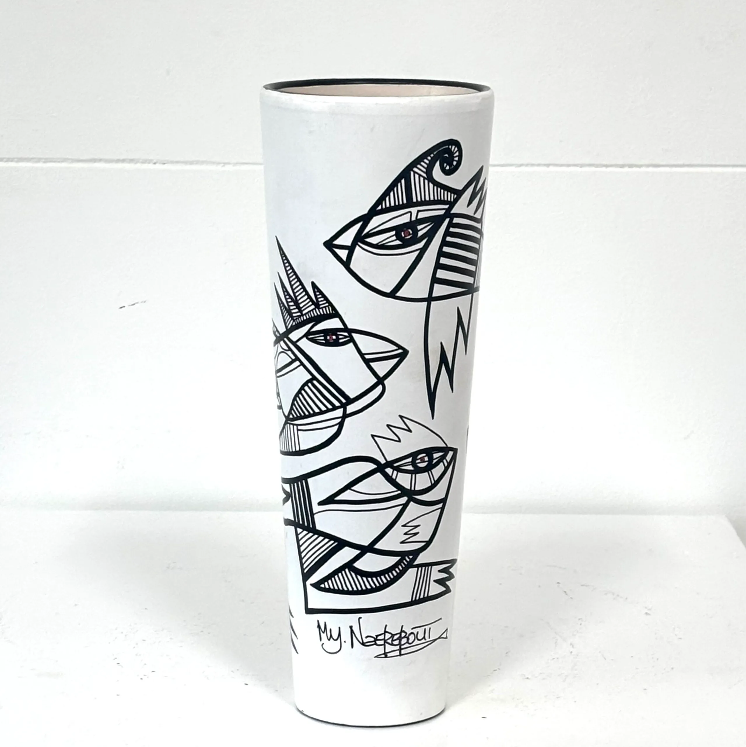 Black & White Collection, slim vase, 26 cm - Afbeelding 2