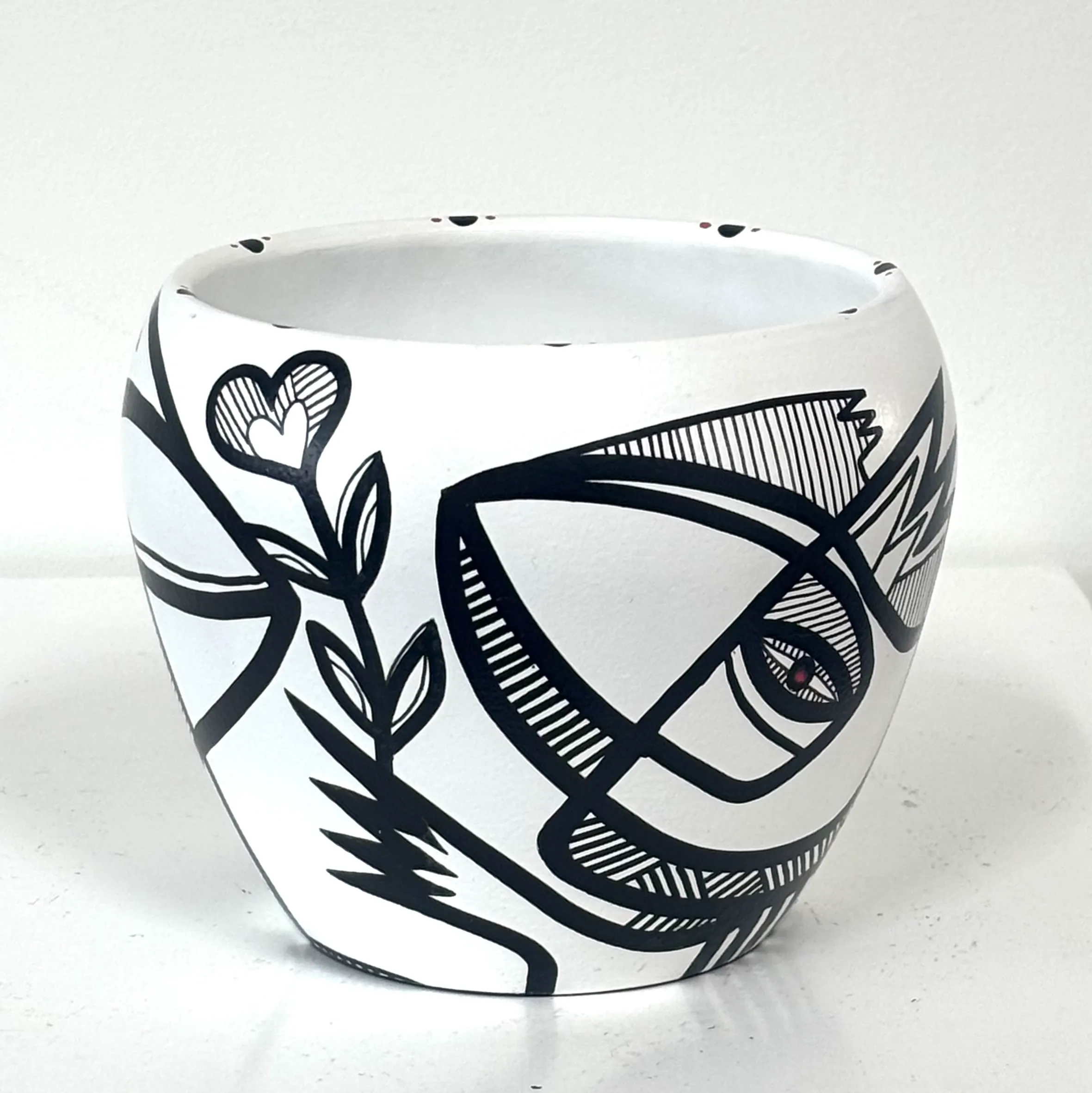 Black & White Collection, ceramic pot, 13 cm - Afbeelding 2