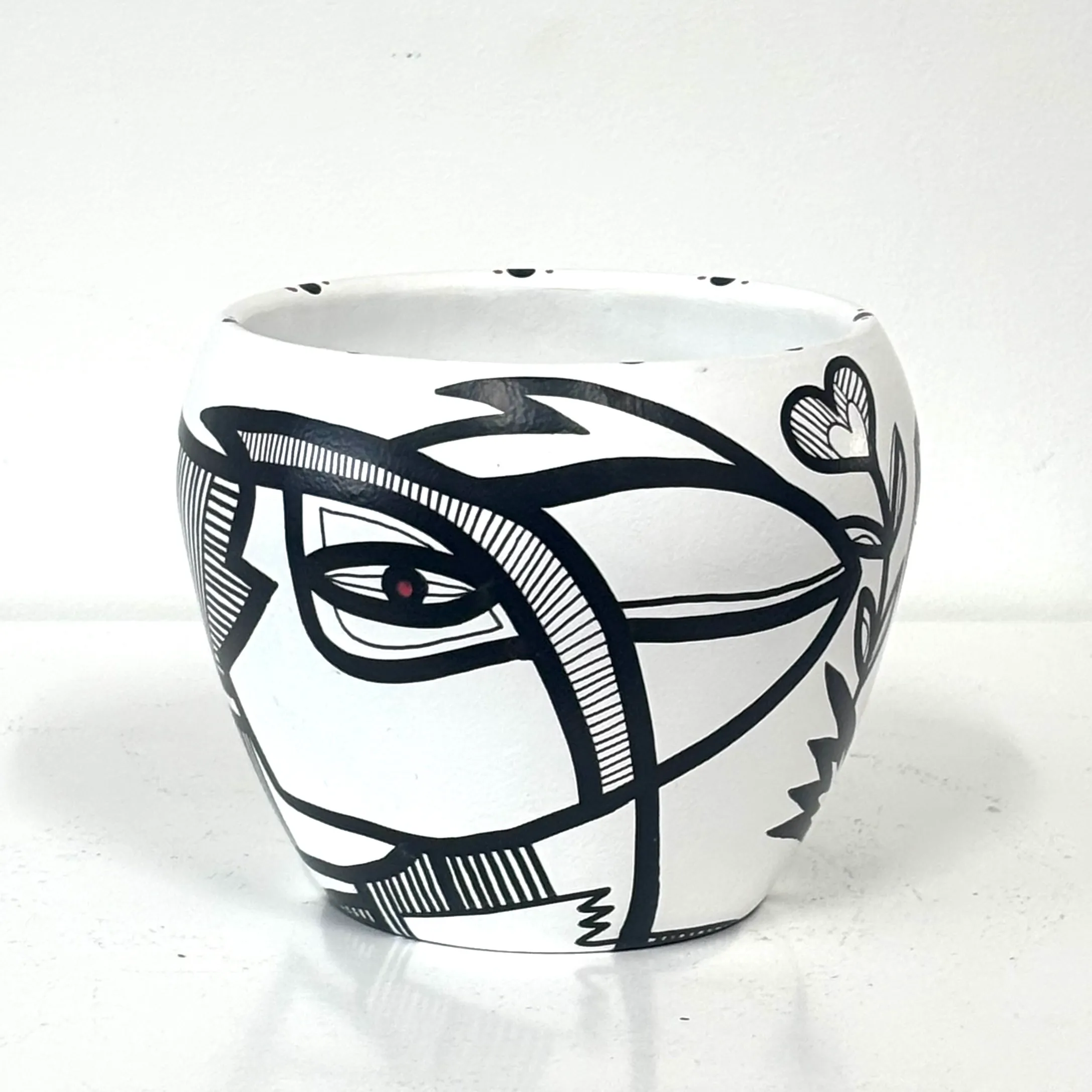 Black & White Collection, ceramic pot, 13 cm - Afbeelding 3