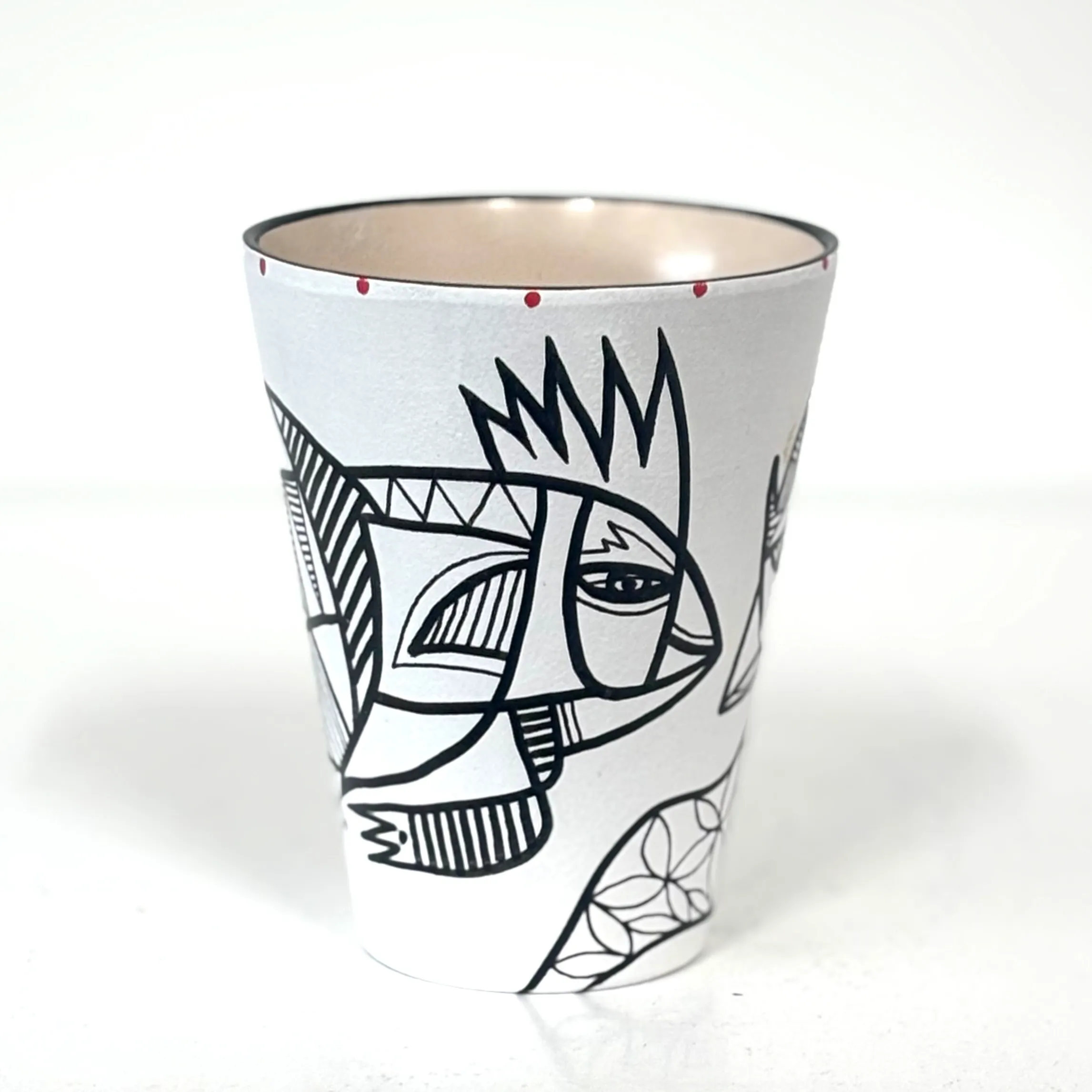 Black & White Collection, ceramic small vase, 12 cm - Afbeelding 2